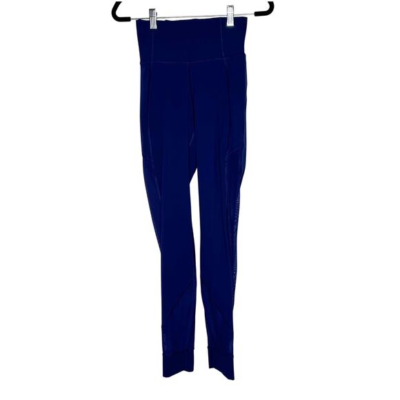 Lululemon Hot Like Agni Mesh Side Leggings Women's Full Length Blue Size 4 - Picture 2 of 4
